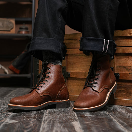 The Craft Boondocker Boots (Russet Waxed Roughout) Goodyear Welted