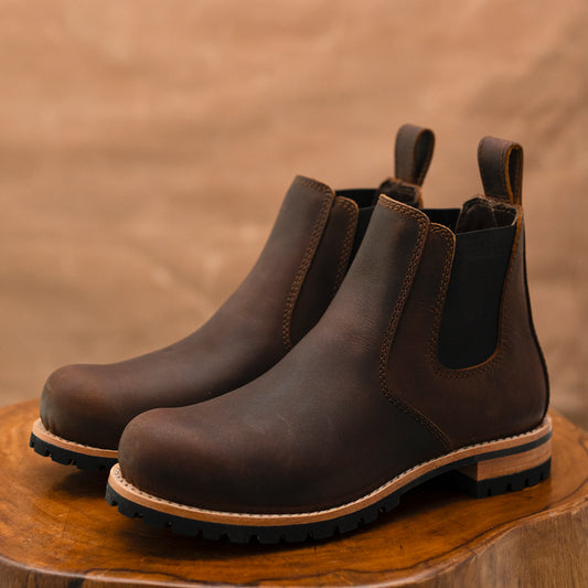 Chelsea Explorer Leather Boots 6" (Vintage Brown) Goodyear Welted