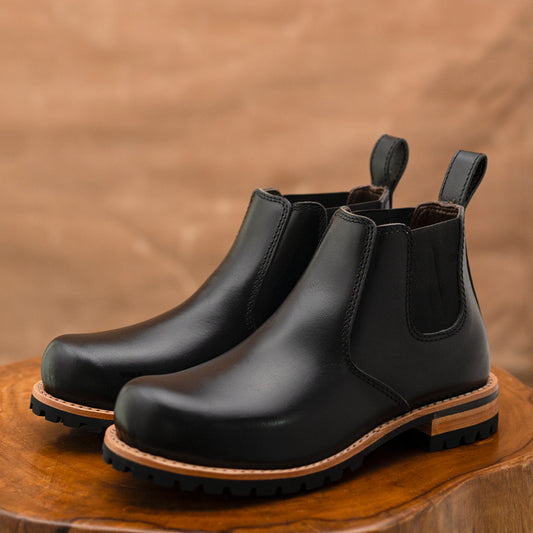 Chelsea Explorer Leather Boots 6" (Raven Black) Goodyear Welted