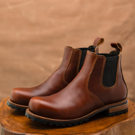 Chelsea Explorer Leather Boots 6" (Saddle Tan) Goodyear Welted