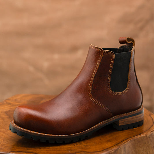 Chelsea Explorer Leather Boots 6" (Saddle Tan) Goodyear Welted