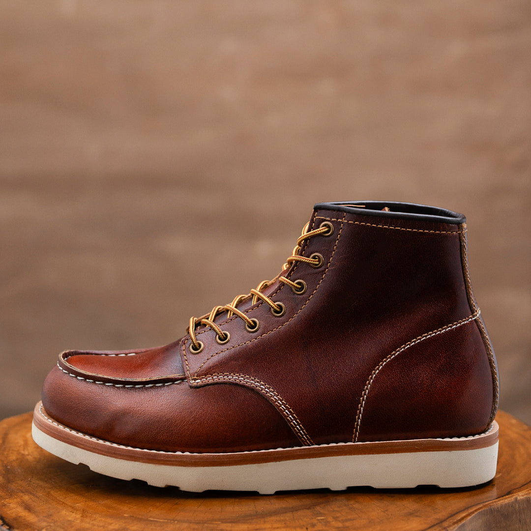 Moc-Toe Leather Boots 6" (Saddle Tan) Goodyear Welted