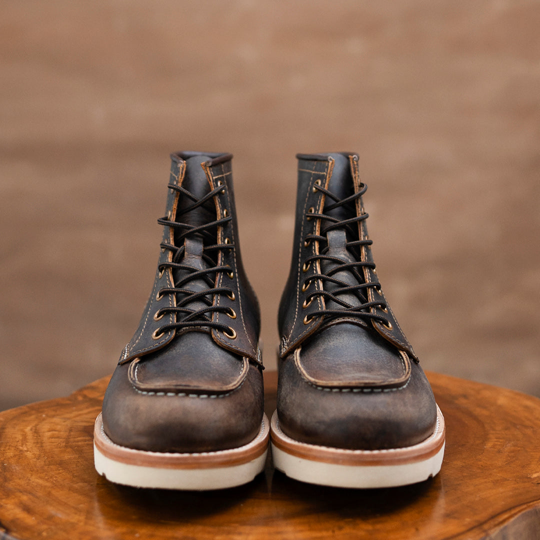 Moc-Toe Leather Boots 6" (Vintage Brown) Goodyear Welted