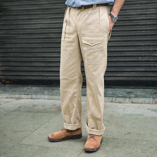 British Battle Trousers Cotton Twill Khaki Drill