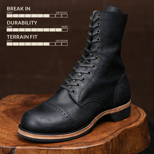 Hell Jumper Boots ( Black Oiled Roughout ) with Trooper Sole