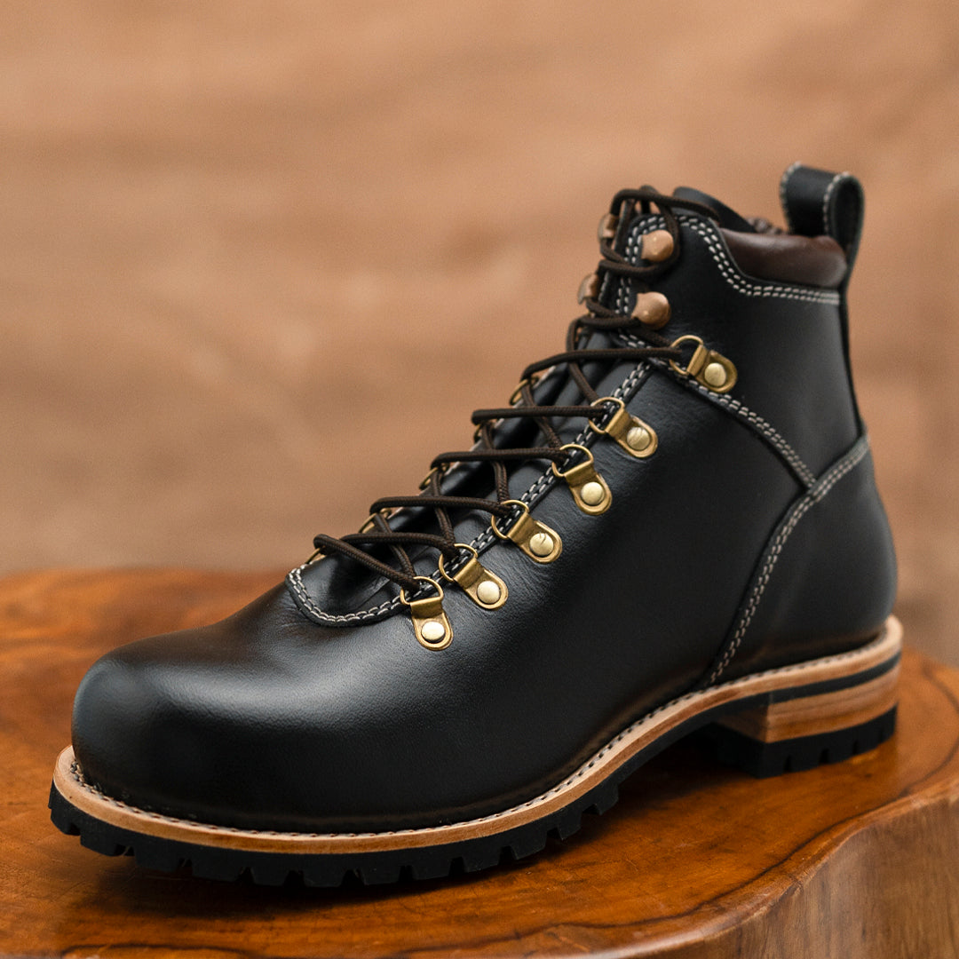 best off trail leather backpacking boots Hike Boots 6" (Raven Black) Goodyear Welted US 13/ EUR 46 / Leather / Black