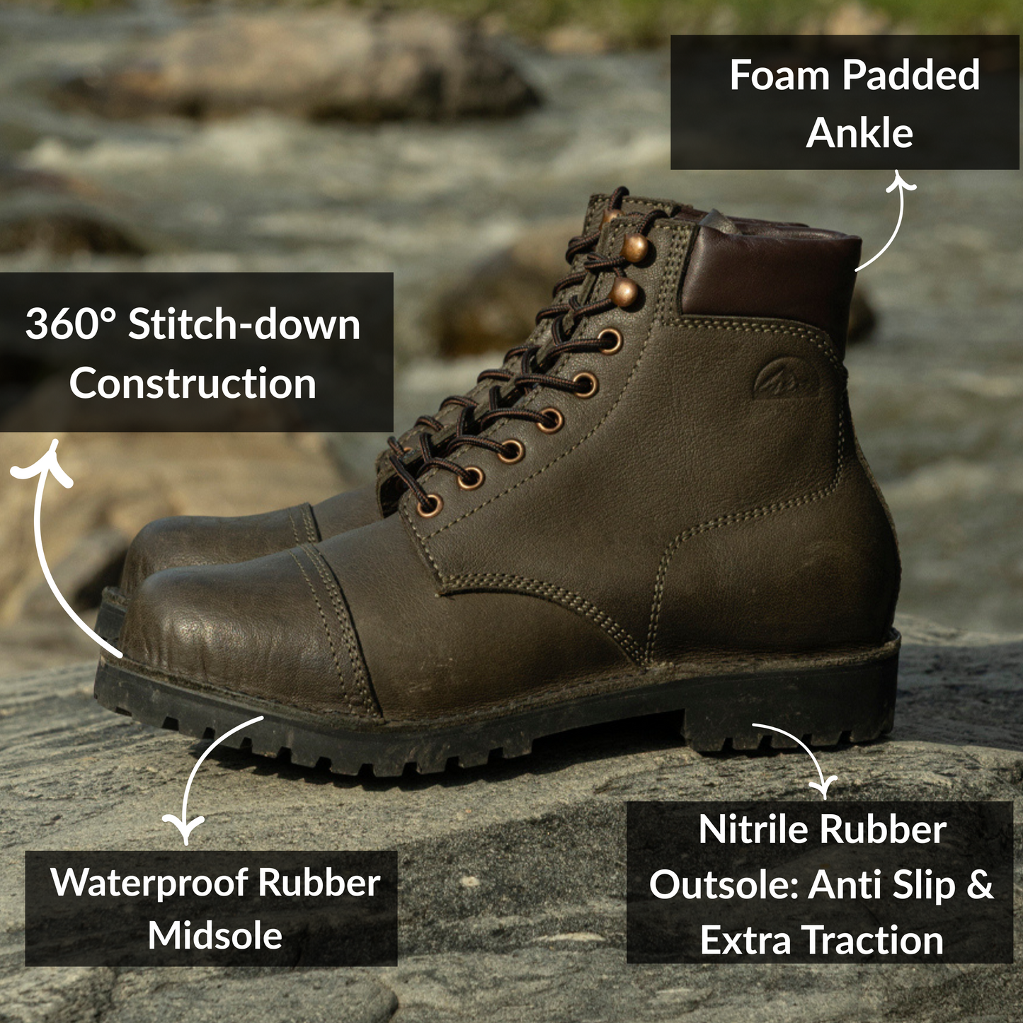 Himalayan Trailmaster Boots 6" (Moss Green) Water Repellent