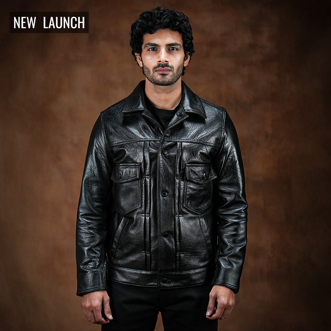 Trucker Type 2 Leather Jacket (Raven Black) – Craft & Glory