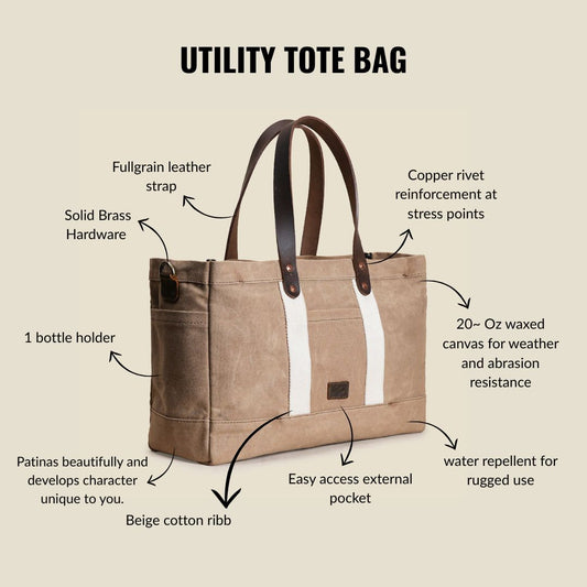 Utility Tote Bag ( Sandstorm )