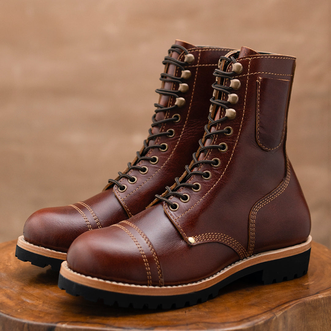Combat Boots 8" (Saddle Tan) Goodyear Welted