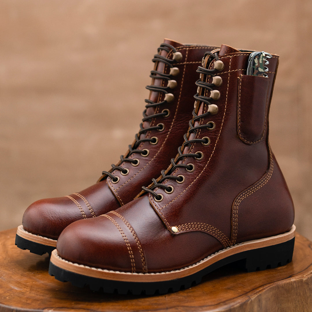 Combat Boots 8" (Saddle Tan) Goodyear Welted