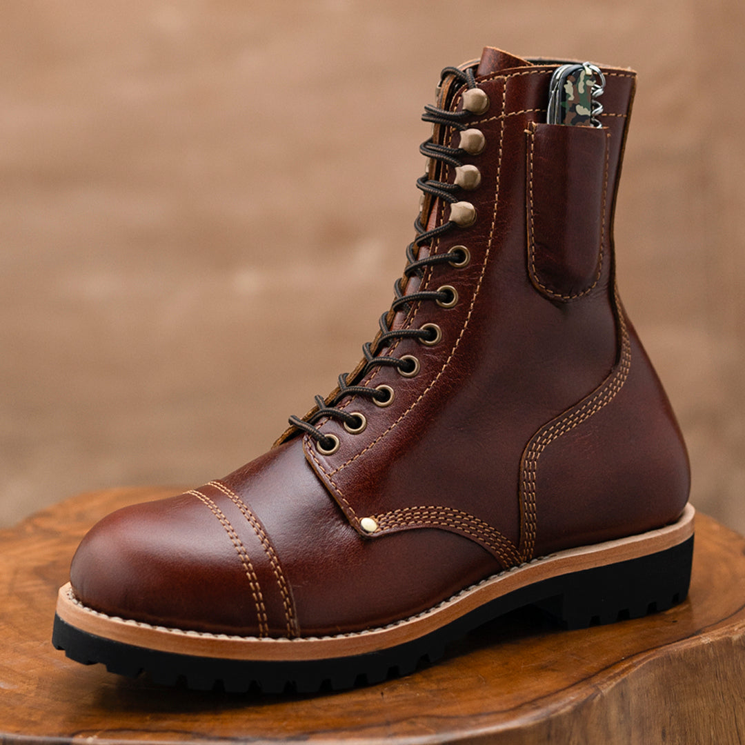 Combat Boots 8" (Saddle Tan) Goodyear Welted