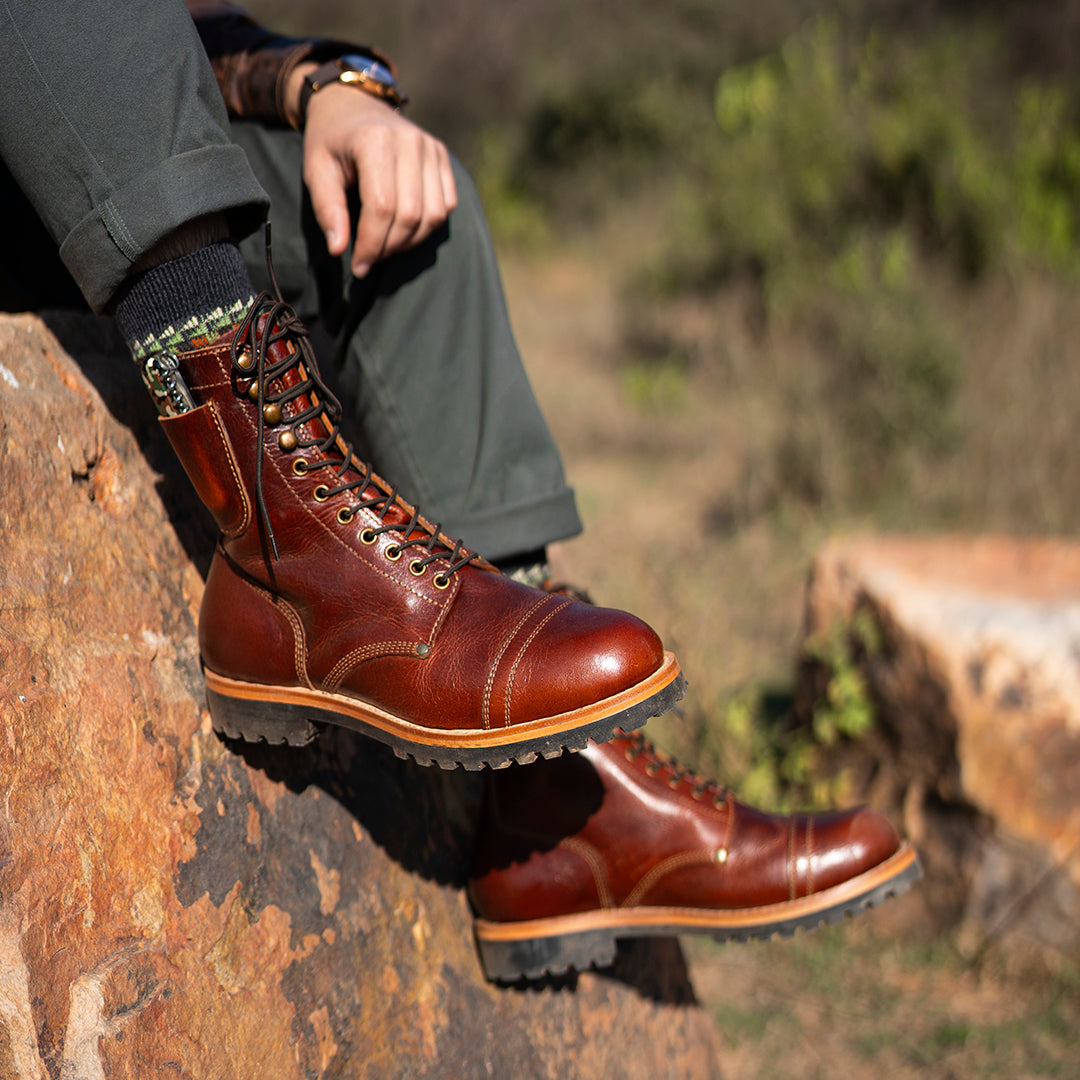 Combat Boots 8" (Saddle Tan) Goodyear Welted