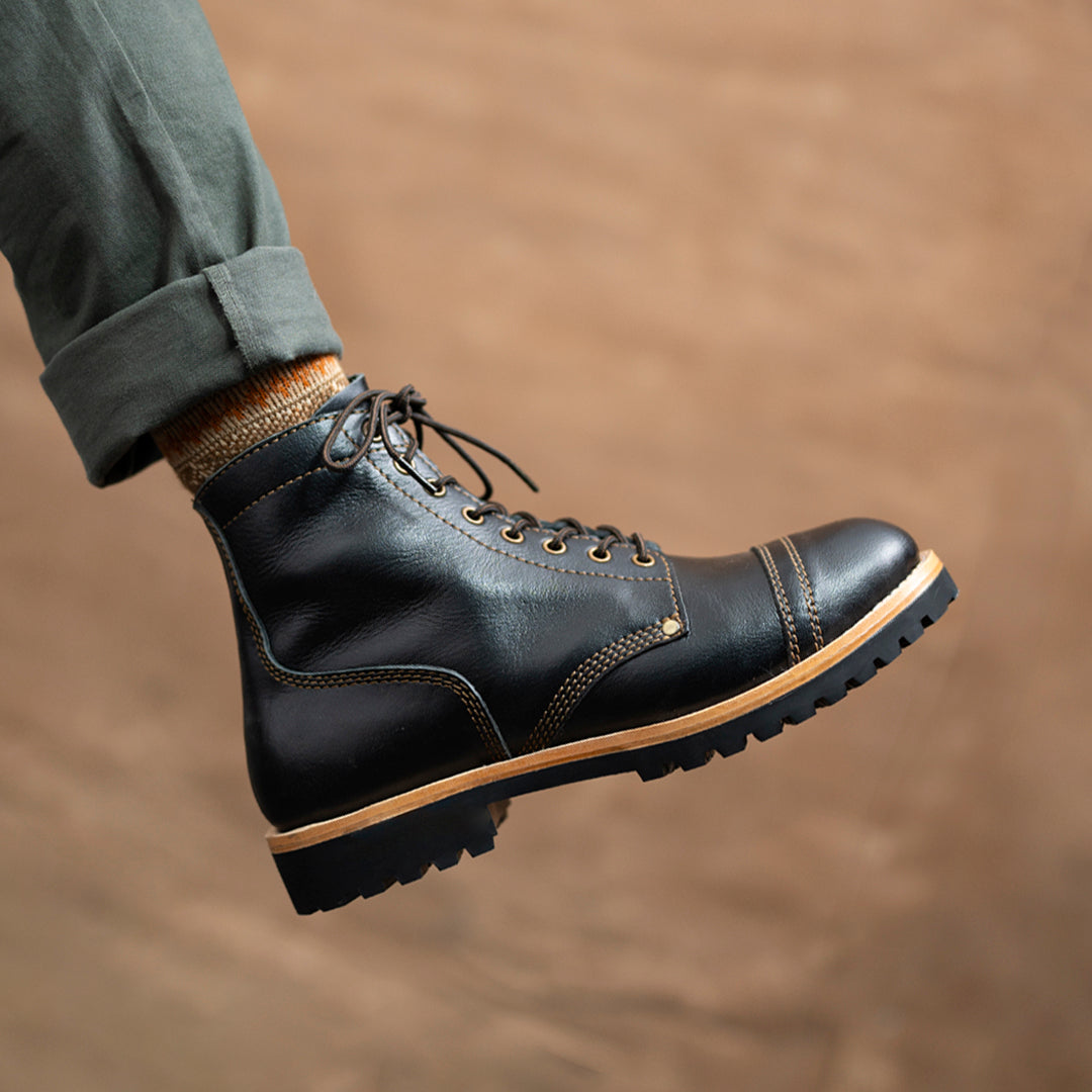 Combat Boots 6" (Raven Black) Goodyear Welted
