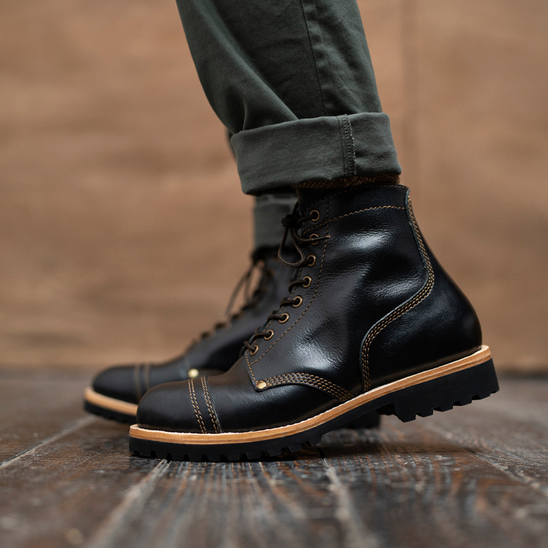 Combat Boots 6" (Raven Black) Goodyear Welted