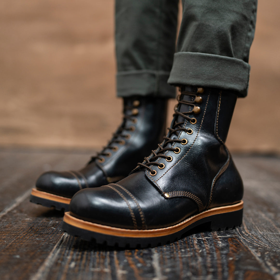 Combat Boots 8" (Raven Black) Goodyear Welted