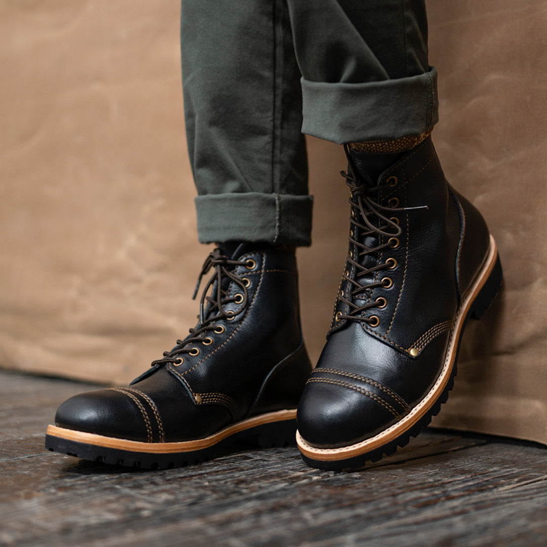 Combat Boots 6" (Raven Black) Goodyear Welted