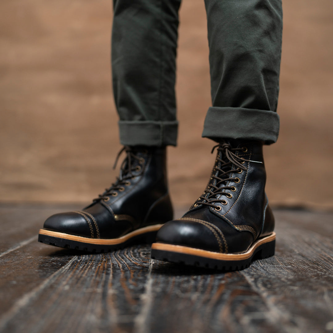 Combat Boots 6" (Raven Black) Goodyear Welted