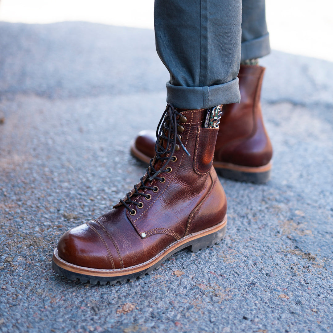 Combat Boots 8" (Saddle Tan) Goodyear Welted