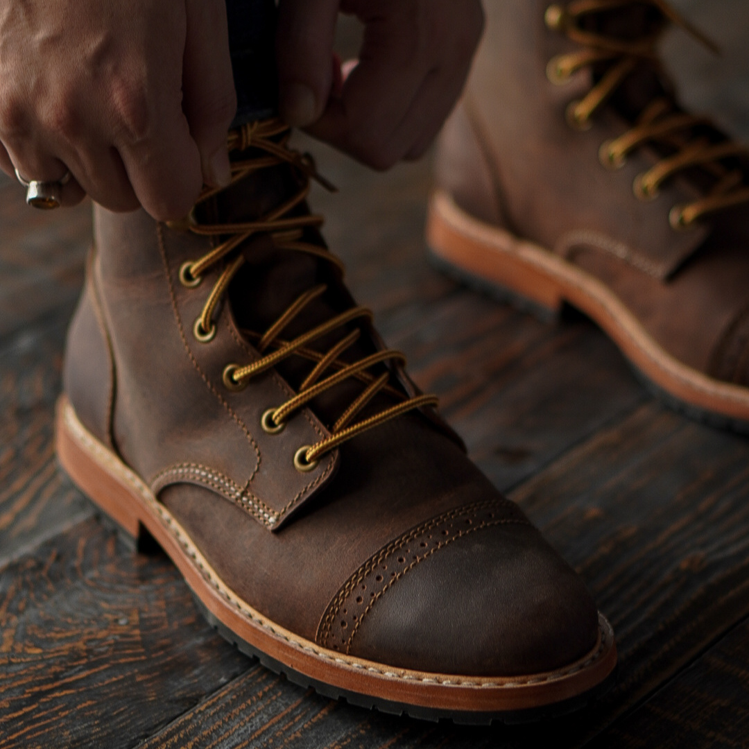 Legacy Toe Cap Boot 6" (Vintage Brown) Goodyear Welted
