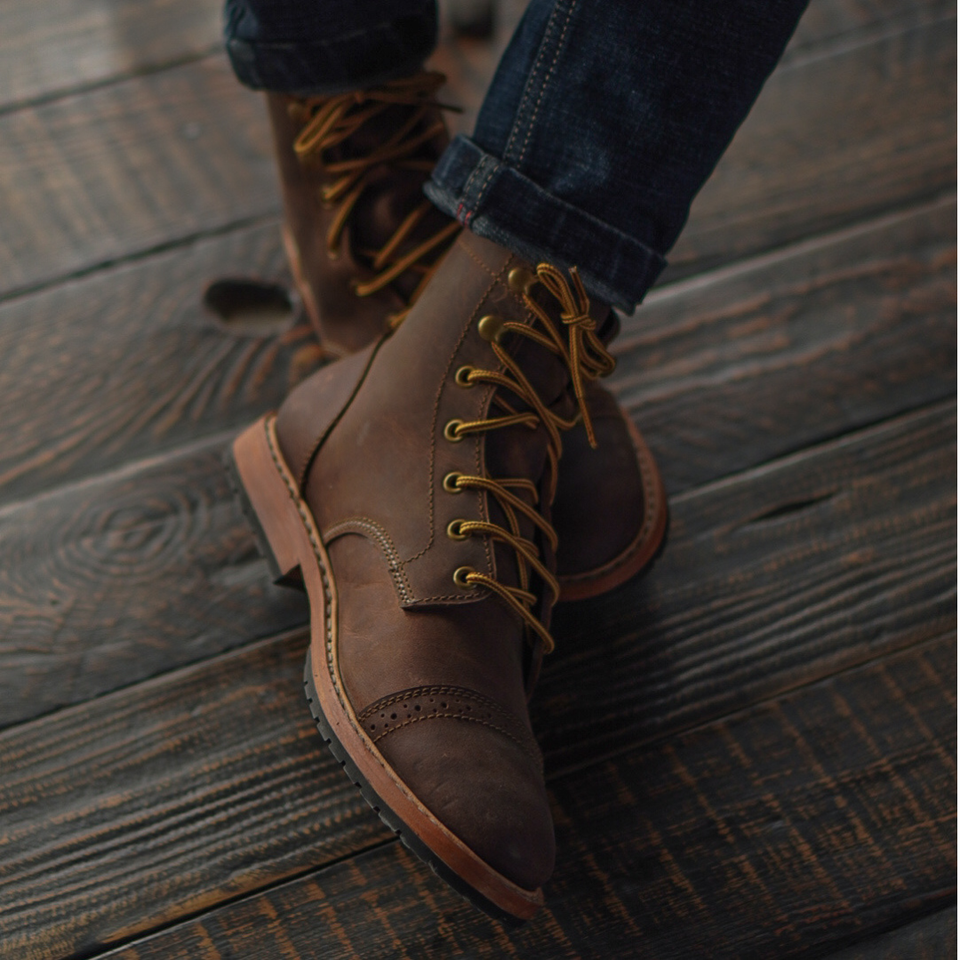 Legacy Toe Cap Boot 6" (Vintage Brown) Goodyear Welted