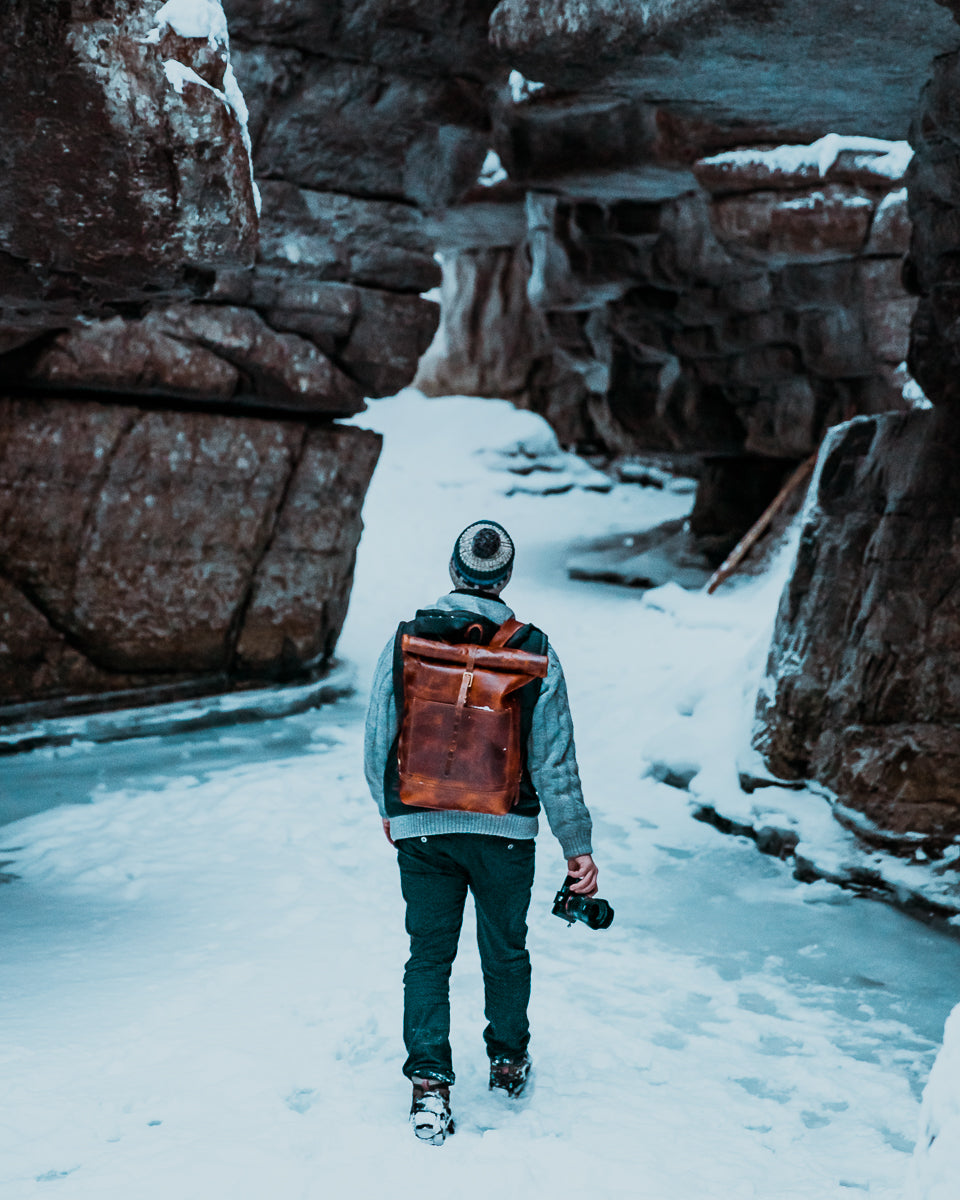 Legacy Roll Top Backpack (Saddle Tan)