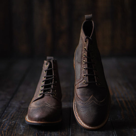 Long Wing Brogue 6" (Vintage brown) Goodyear Welted