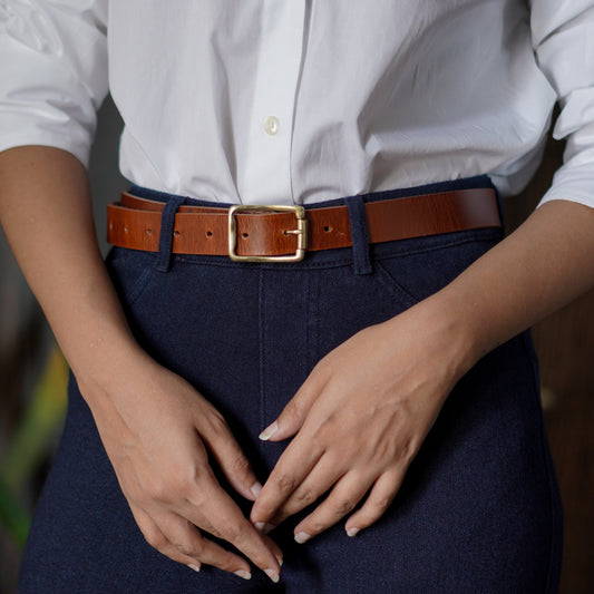 Minimal Belt for Women (Saddle Tan)