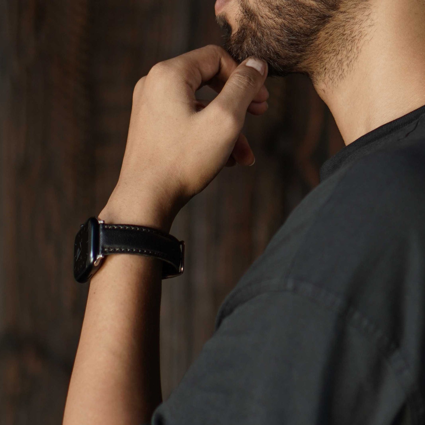 Legacy Apple Watch Leather Strap (Raven Black)