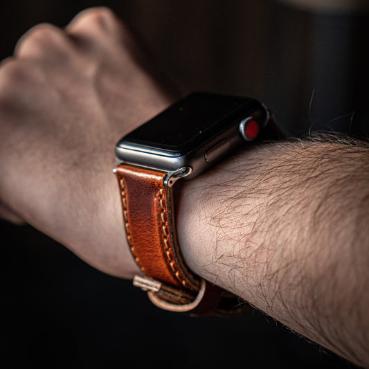 Legacy Apple Watch Leather Strap (Saddle Tan)