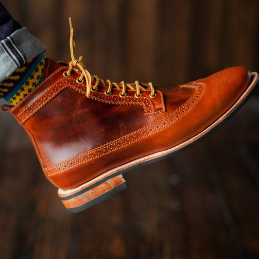 Long Wing Brogue 6" (Saddle Tan) Goodyear Welted