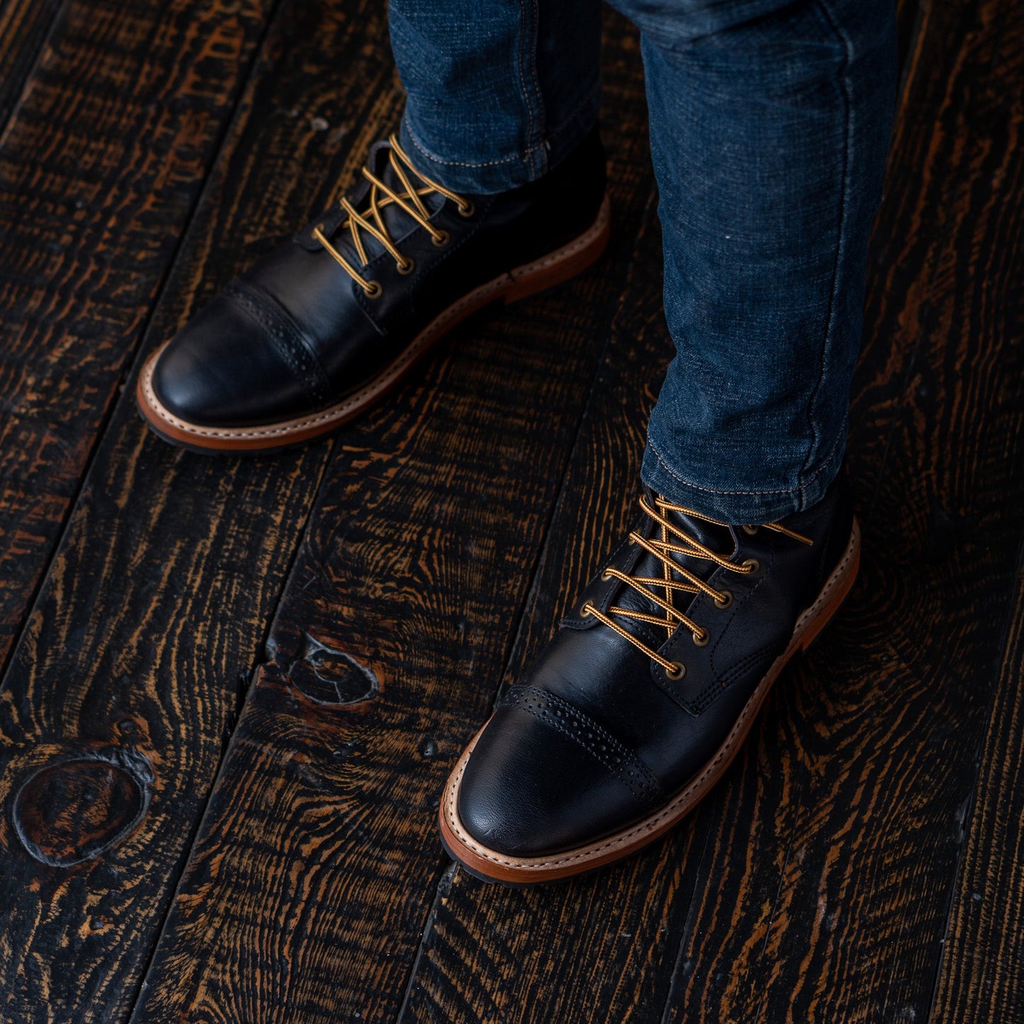 Legacy Toe Cap Boot 6" (Raven Black) Goodyear Welted
