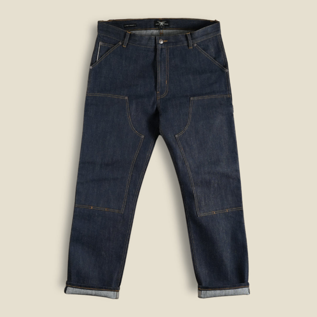 Double Knee Carpenter Blue Blood 2.0 15 Oz Selvedge Denim for Men (True Straight)