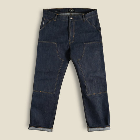 Double Knee Carpenter Blue Blood 2.0 15 Oz Selvedge Denim for Men (True Straight)