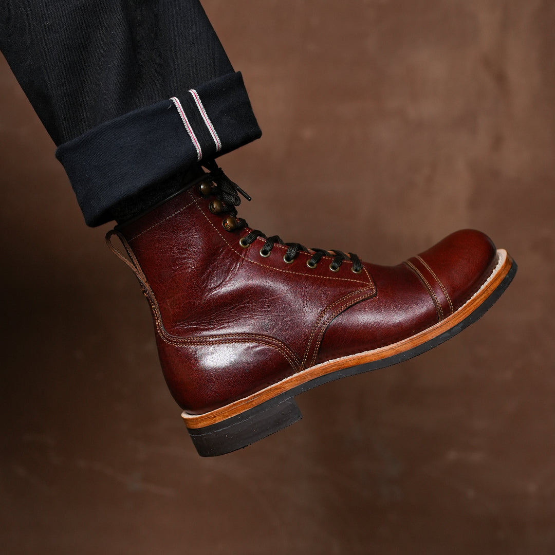 The Brandon Cap Toe Boots (Saddle Tan) (Munson Last - Goodyear Welted)