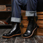 The Brandon Cap Toe Boots (Raven Black) (Munson Last - Goodyear Welted)