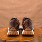 Classic Retro Leather Sneakers (Saddle Tan With White Sole)
