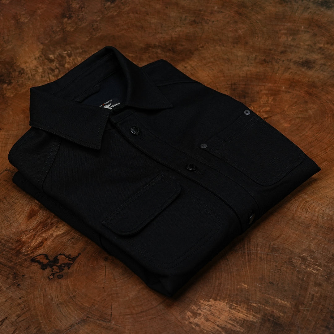 Chore Jacket Double Black 14 Oz Selvedge Denim