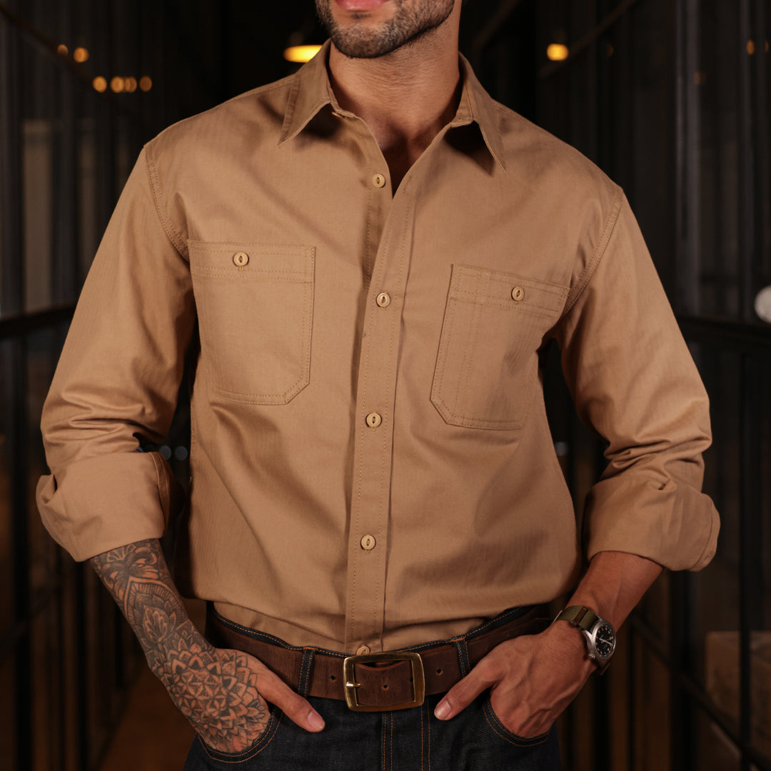 Heritage Work Shirt Full Sleeves HBT Khaki