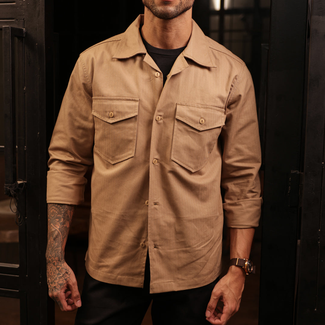 Fatigue Shirt Full Sleeves HBT Khaki