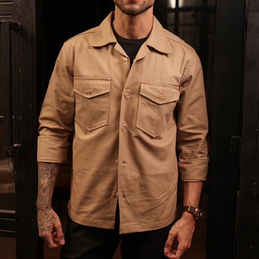 Fatigue Shirt Full Sleeves HBT Khaki