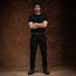 Five Pocket Double Black 14 Oz Selvedge Denim For Men (Slim Straight)