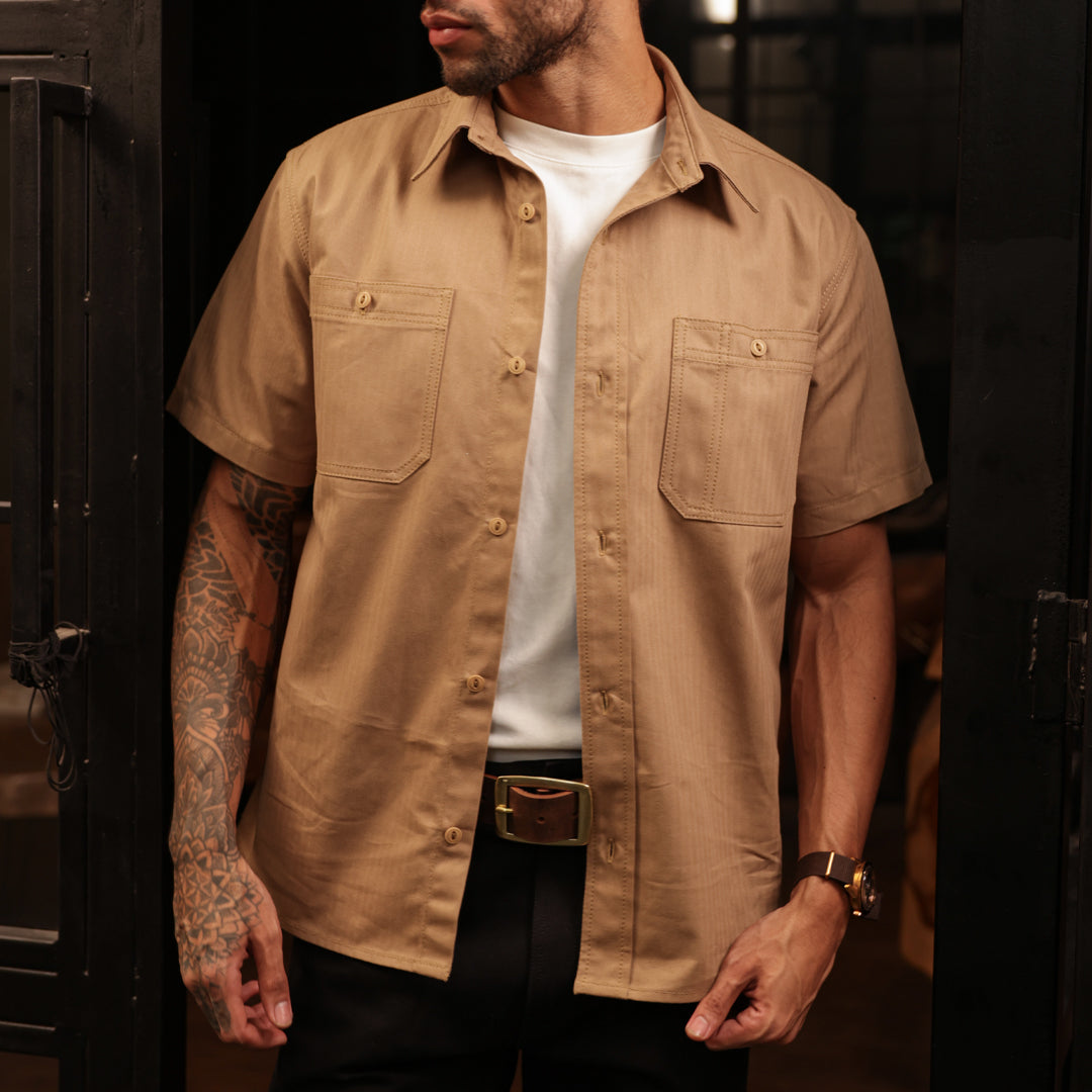 Heritage Work Shirt Half Sleeves HBT Khaki