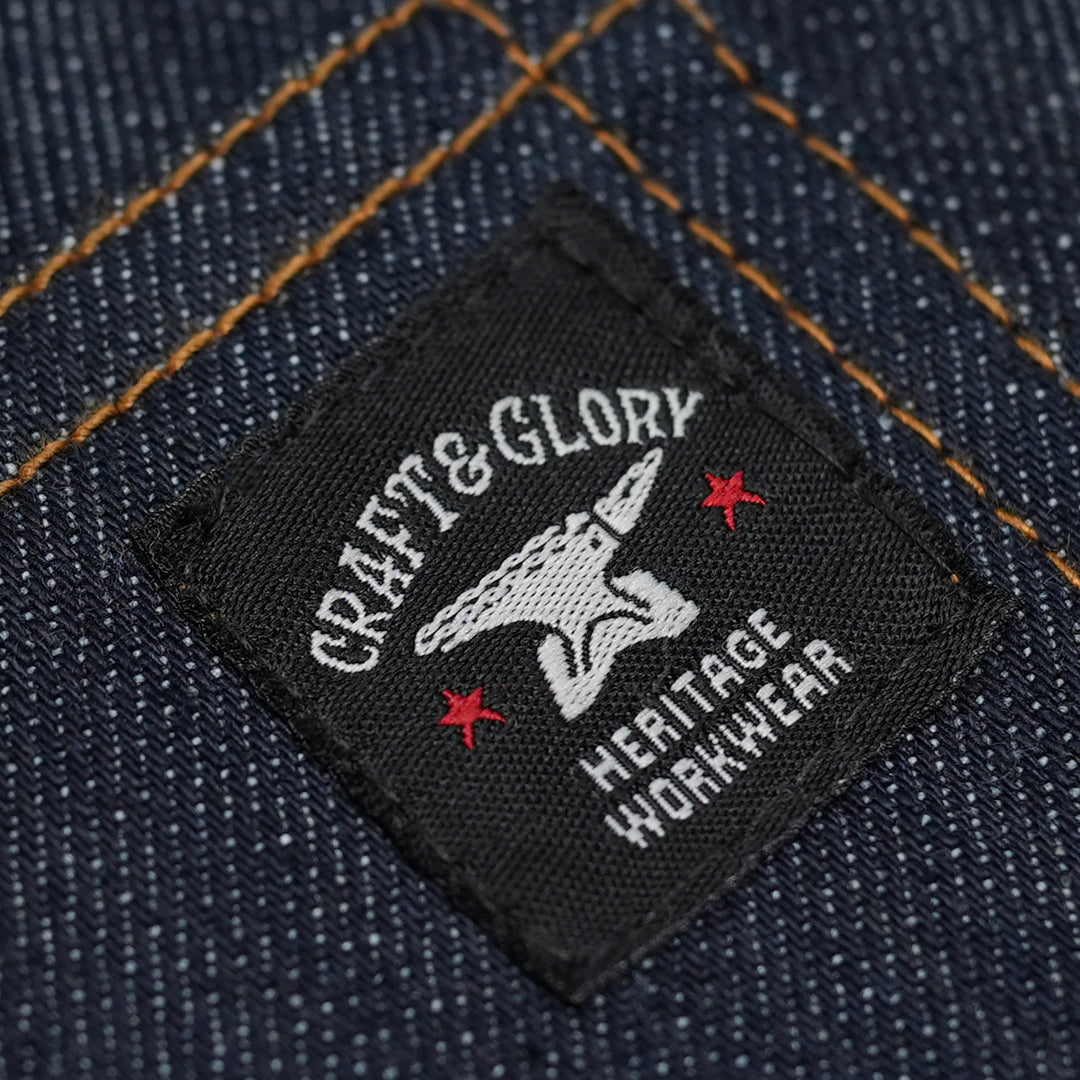 Double Knee Carpenter Blue Blood 2.0 15 Oz Selvedge Denim for Men (True Straight)