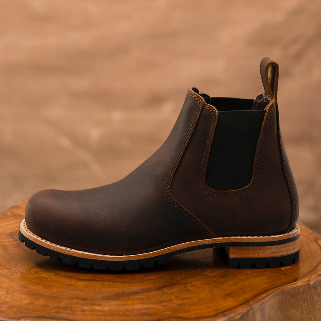 Chelsea Explorer Leather Boots 6" (Vintage Brown) Goodyear Welted