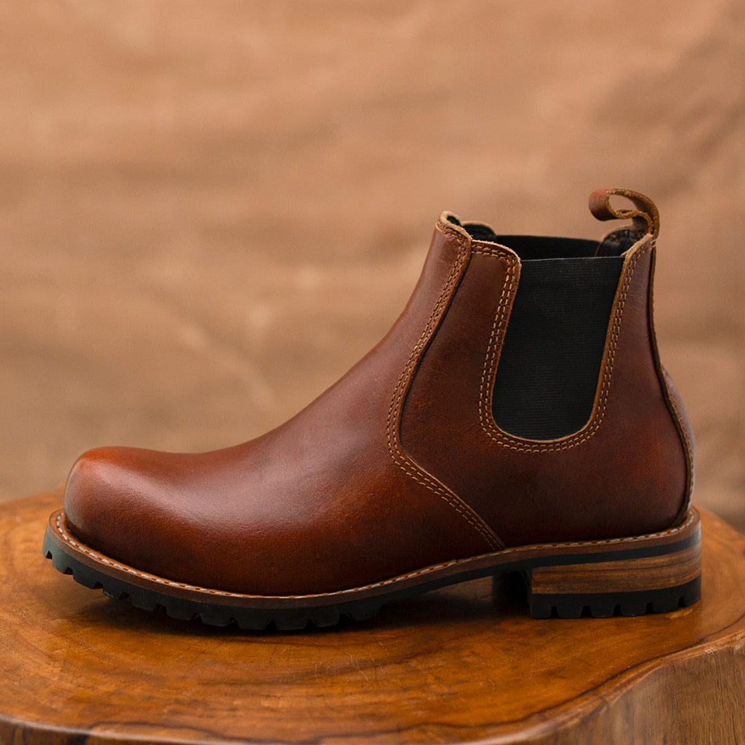 Chelsea Explorer Leather Boots 6" (Saddle Tan) Goodyear Welted