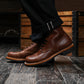 The Brandon Cap Toe Boots (Russet Waxed Roughout) (Munson Last - Goodyear Welted)