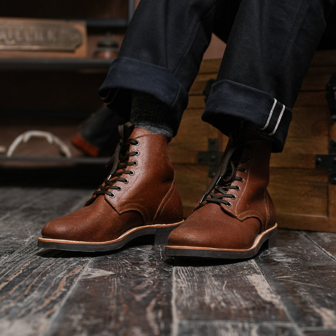 The Craft Boondocker Boots (Russet Waxed Roughout) Goodyear Welted
