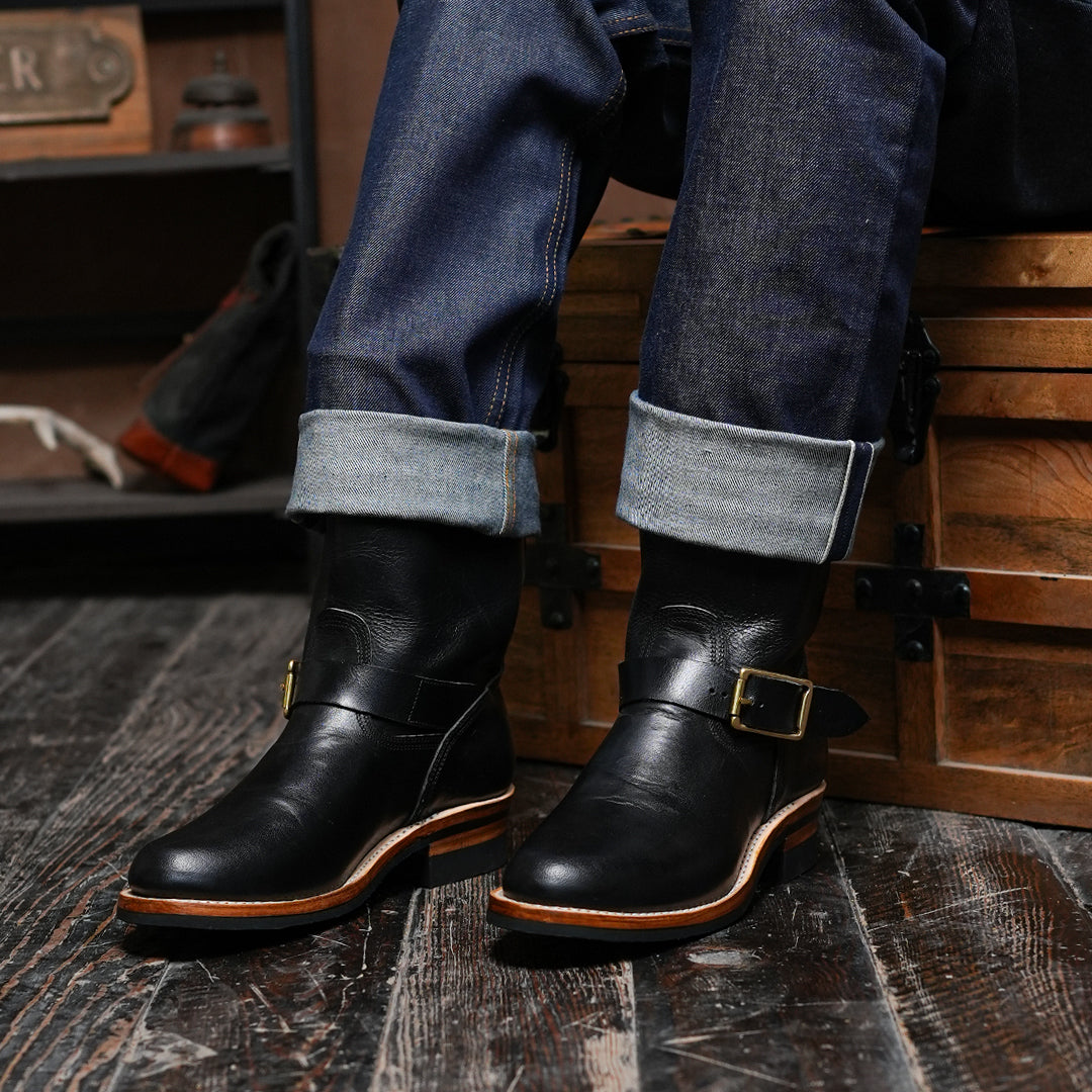 The Foundry Engineer Boots (Raven Black) Goodyear Welted