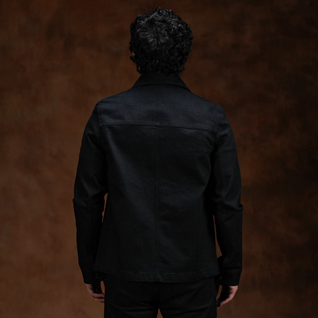 Chore Jacket Double Black 14 Oz Selvedge Denim